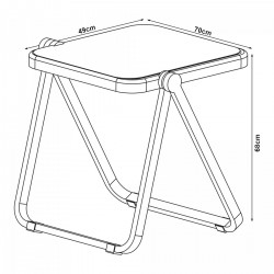 Сгъваема странична маса Alerhavn 70x49x68 cm Прозрачен [] - Măsuțe de living