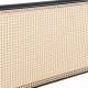 Метално легло Linköping с правоъгълна табла 160x200 см черно/ратан []