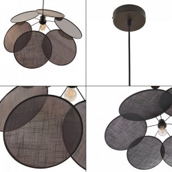 Blackwood висящ лек метал/текстил черен [] - Decorațiuni
