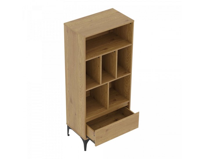 Етажерка Kistiandi 137x60x35 см вид дъб, тъмен []