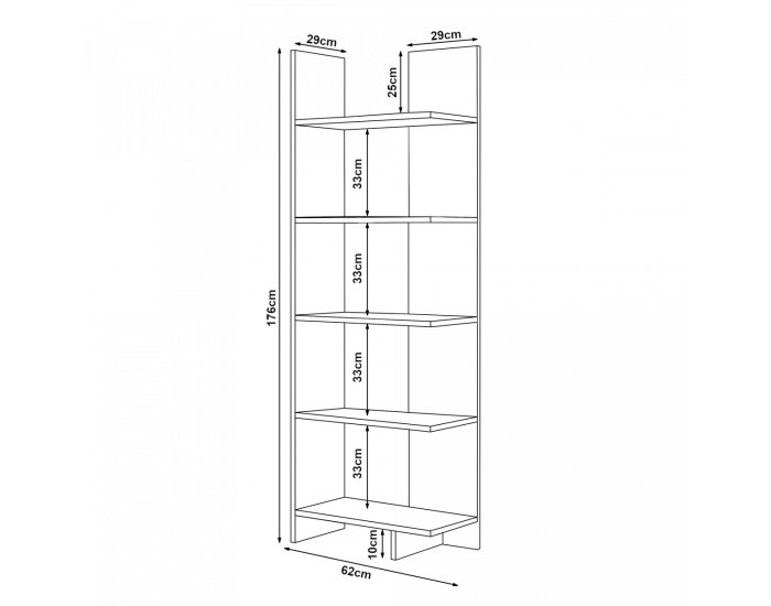 Библиотека Vireftere 176x62x29 cm вид дърво []