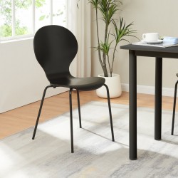 Комплект трапезарни столове Etne 4 черни [] - Scaune de dining
