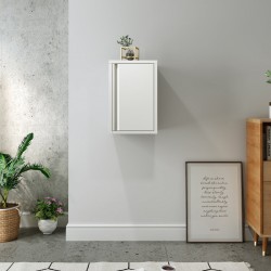 Стенен шкаф Burlöv 50x33x35 см стомана бял [] - Corpuri, vitrine, biblioteci modulare
