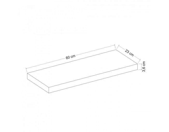 Стенен рафт Bredebro 3,6 x 60 x 23 cm до прибл. 10 кг бяло []