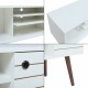 ТВ шкаф Vare 130x40x66 см Бял []