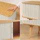 ТВ шкаф Tysvær 120x40x58 см бамбук/кремаво бял []