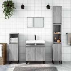 Sonata H Комплект шкафове за баня от 3 части инженерно дърво Сив сонома - Seturi
