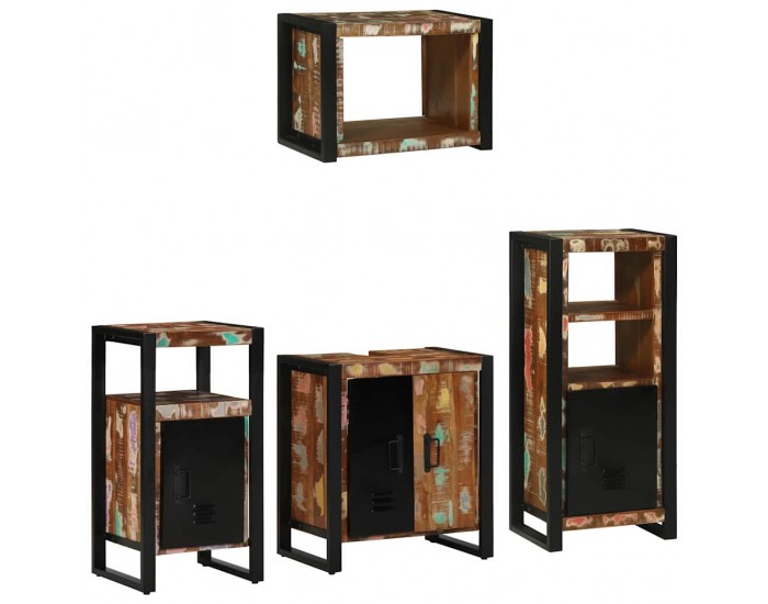 Sonata H Комплект мебели за баня 4 pcs Солидна рециклирана дървесина