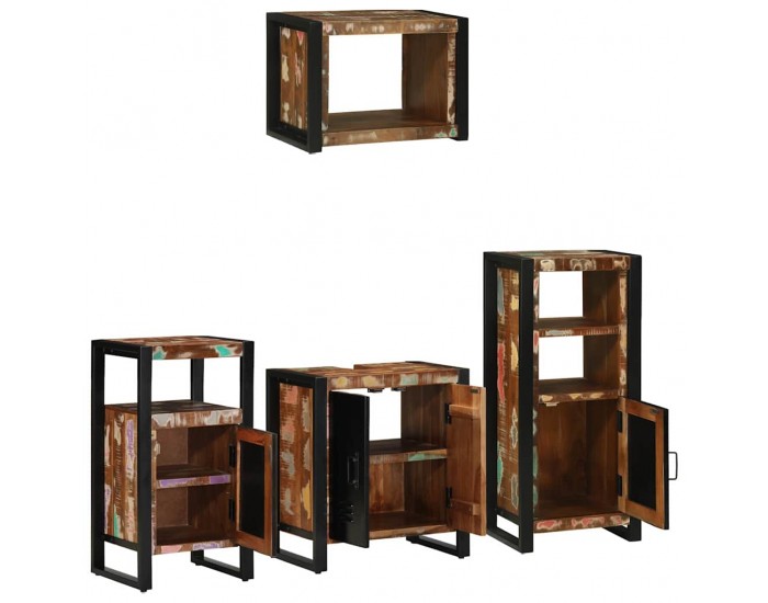 Sonata H Комплект мебели за баня 4 pcs Солидна рециклирана дървесина