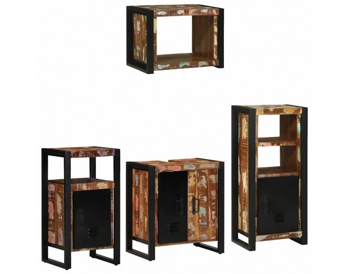 Sonata H Комплект мебели за баня 4 pcs Солидна рециклирана дървесина