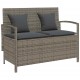Sonata H Градинска пейка за съхранение с възглавница Grey Poly Rattan