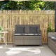 Sonata H Градинска пейка за съхранение с възглавница Grey Poly Rattan