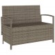 Sonata H Градинска пейка за съхранение с възглавница Grey Poly Rattan
