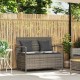 Sonata H Градинска пейка за съхранение с възглавница Grey Poly Rattan