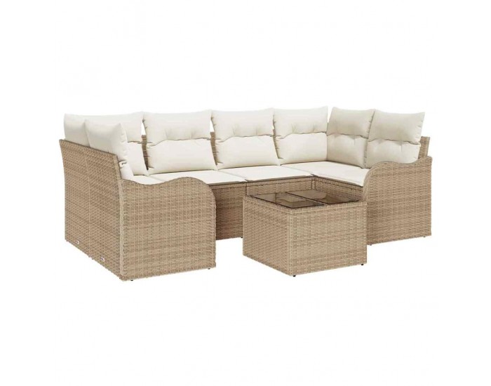 Sonata H Градински Софа Комплект 7 pcs Бежов и кремав 55 x 55 x 37 см