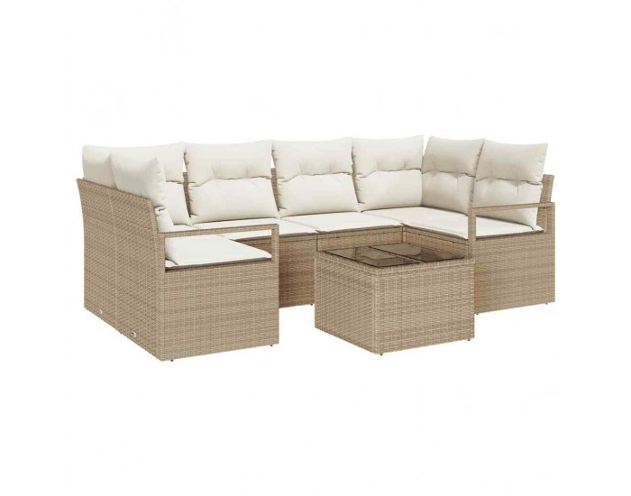 Sonata H Градински Софа Комплект 7 pcs Бежов и кремав 55 x 55 x 37 см