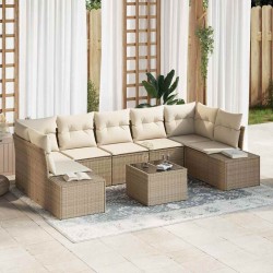 Sonata H Градински Софа Комплект 8 pcs Бежов и кремав 55 x 55 x 37 см - Seturi pentru exterior