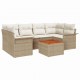 Sonata H Градински Софа Комплект 7 pcs Бежов и кремав 55 x 55 x 37 см
