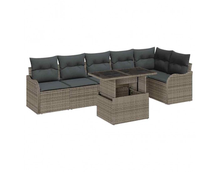 Sonata H Градински Софа Комплект 7 pcs Сив 100 x 55 x 73 см Полиратан