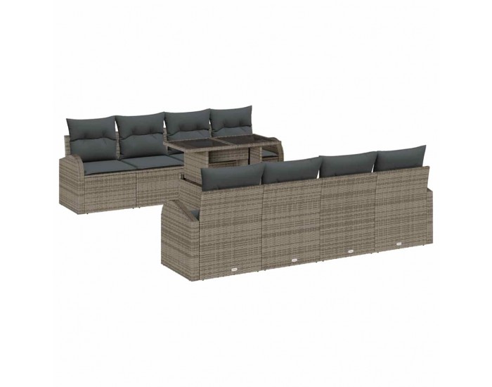 Sonata H Градински Софа Комплект 9 pcs Сив 100 х 55 х 73 см Полиратан