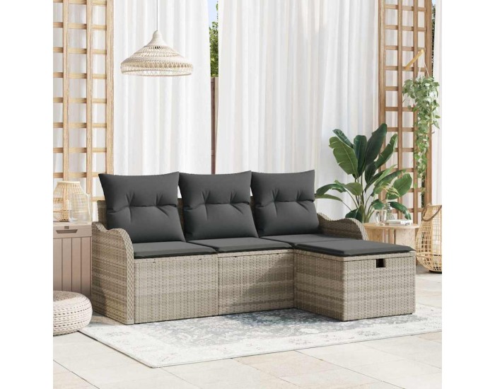 Sonata H Градински Софа Комплект 4 pcs Светлосиво 176 x 117 x 85 см