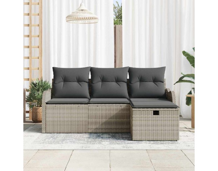 Sonata H Градински Софа Комплект 4 pcs Светлосиво 176 x 117 x 85 см