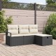 Sonata H Градински Софа Комплект 4 pcs Черно и кремаво 175 x 117 x 85 см