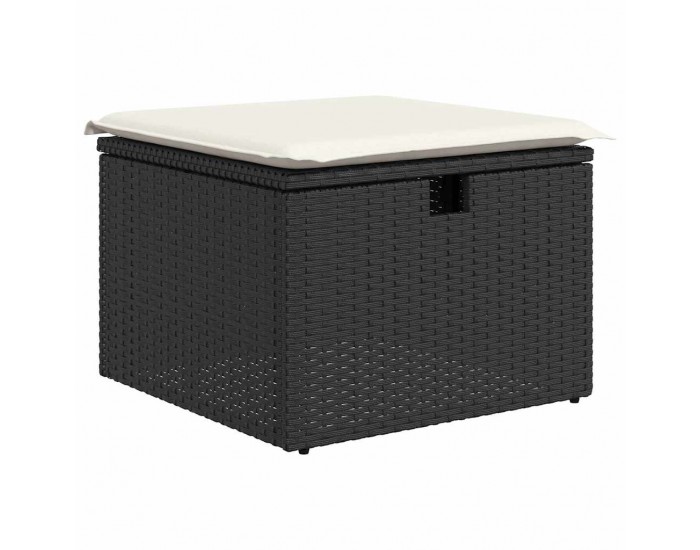 Sonata H Градински Софа Комплект 4 pcs Черно и кремаво 175 x 117 x 85 см