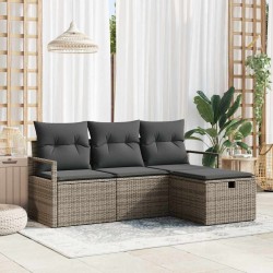 Sonata H Градински Софа Комплект 4 pcs Сив 175 x 117 x 85 см Полиратан - Canapele și bănci de grădină