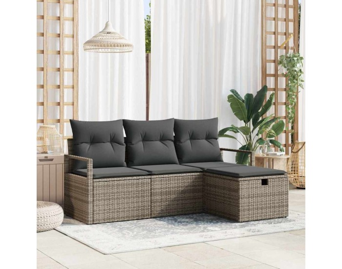 Sonata H Градински Софа Комплект 4 pcs Сив 175 x 117 x 85 см Полиратан