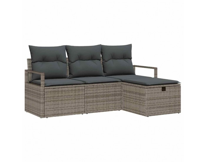 Sonata H Градински Софа Комплект 4 pcs Сив 175 x 117 x 85 см Полиратан