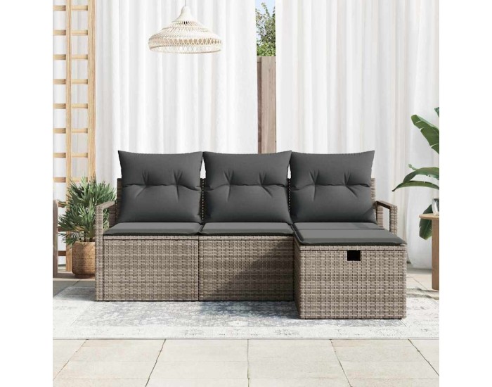 Sonata H Градински Софа Комплект 4 pcs Сив 175 x 117 x 85 см Полиратан