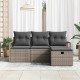 Sonata H Градински Софа Комплект 4 pcs Сив 175 x 117 x 85 см Полиратан