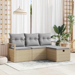 Sonata H Градински Софа Комплект с възглавница 4 pcs бежово и светлосиво - Canapele și bănci de grădină