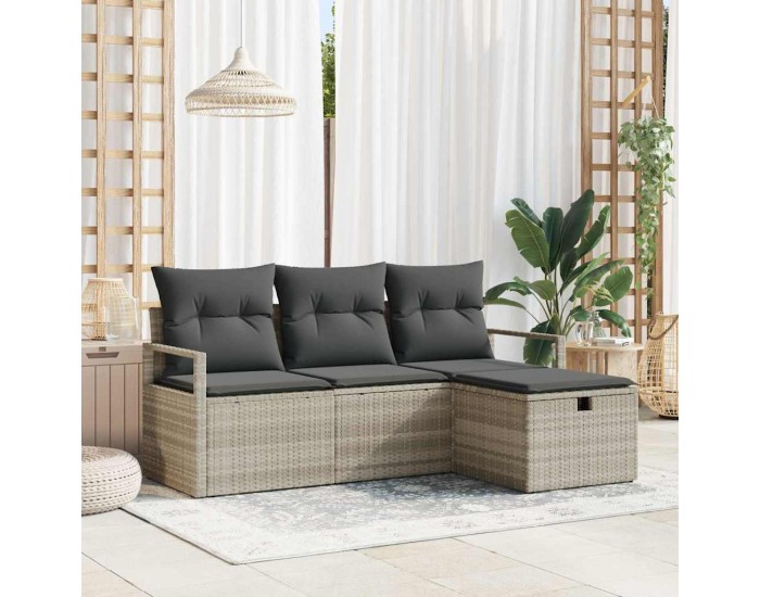 Sonata H Градински Софа Комплект 4 pcs Светлосиво 175 x 117 x 85 см