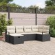 Sonata H Градински Софа Комплект 6 pcs Черно и кремаво 232 x 122 x 85 см