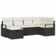 Sonata H Градински Софа Комплект 6 pcs Черно и кремаво 232 x 122 x 85 см