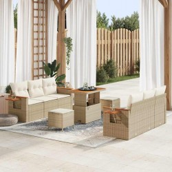 Sonata H Градински Софа Комплект 9 pcs бежово и кремаво 90 x 55 x 71 cm - Canapele și bănci de grădină