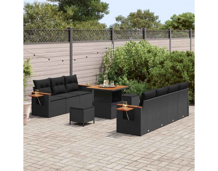Sonata H Градински Софа Комплект 10 pcs Черно 80 x 80 x 71 cm