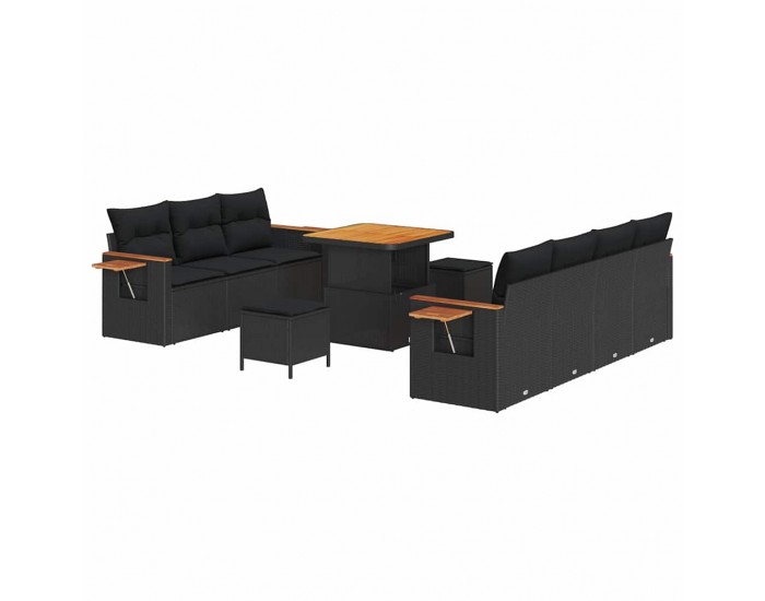 Sonata H Градински Софа Комплект 10 pcs Черно 80 x 80 x 71 cm