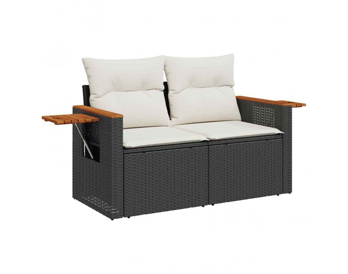 Sonata H Градински Софа Комплект 10 pcs Черно и кремаво 80 x 80 x 71 cm