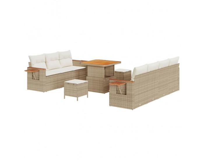 Sonata H Градински Софа Комплект 10 pcs бежово и кремаво 80 x 80 x 71 cm