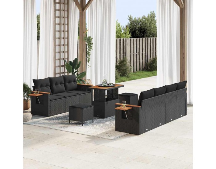 Sonata H Градински Софа Комплект 10 pcs Черно 90 x 55 x 71 cm