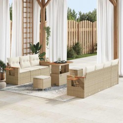 Sonata H Градински Софа Комплект 10 pcs бежово и кремаво 90 x 55 x 71 cm - Canapele și bănci de grădină