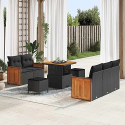 Sonata H Градински Софа Комплект 8 pcs Черно 80 x 80 x 71 cm - Canapele și bănci de grădină