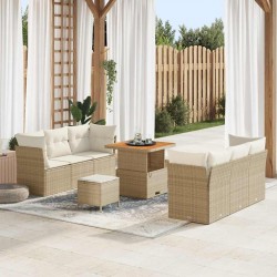 Sonata H Градински Софа Комплект 9 pcs бежово и кремаво 80 x 80 x 71 cm - Canapele și bănci de grădină