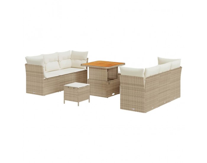 Sonata H Градински Софа Комплект 9 pcs бежово и кремаво 80 x 80 x 71 cm