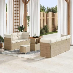 Sonata H Градински Софа Комплект 10 pcs бежово и кремаво 90 x 55 x 71 cm - Canapele și bănci de grădină