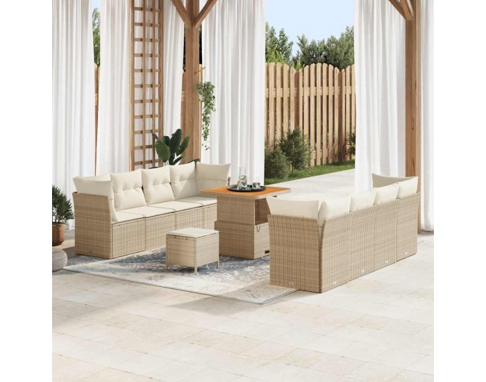 Sonata H Градински Софа Комплект 11 pcs бежово и кремаво 80 x 80 x 71 cm