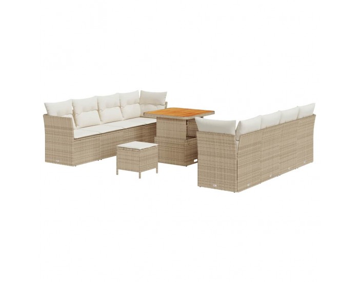 Sonata H Градински Софа Комплект 11 pcs бежово и кремаво 80 x 80 x 71 cm
